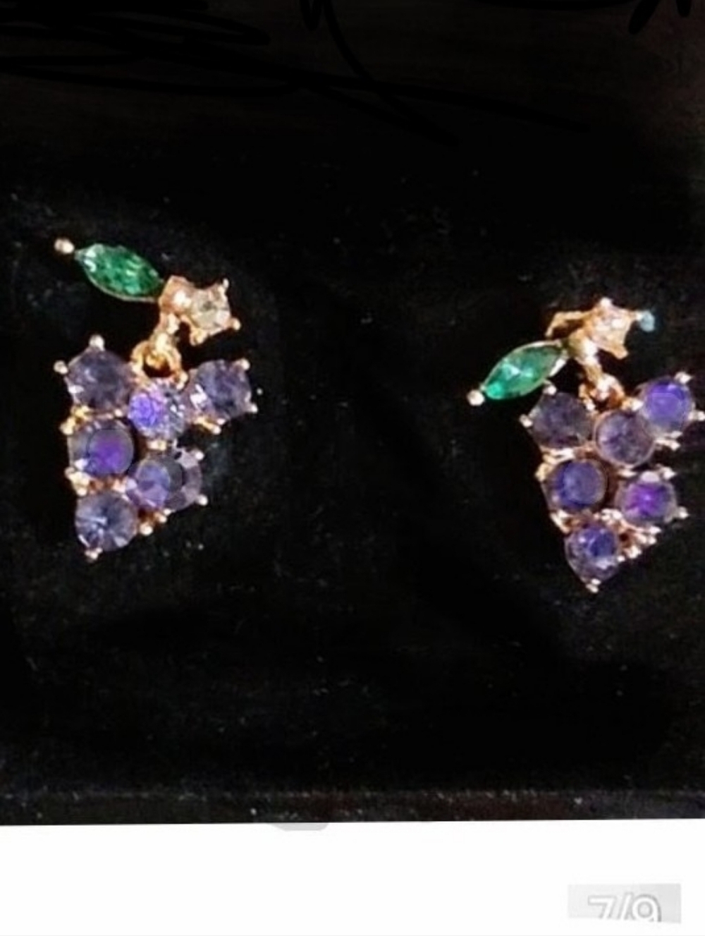 Crystal Bunch Of Grapes Earrings
